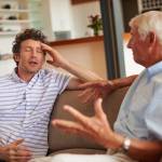 Father and his adult son having an argument