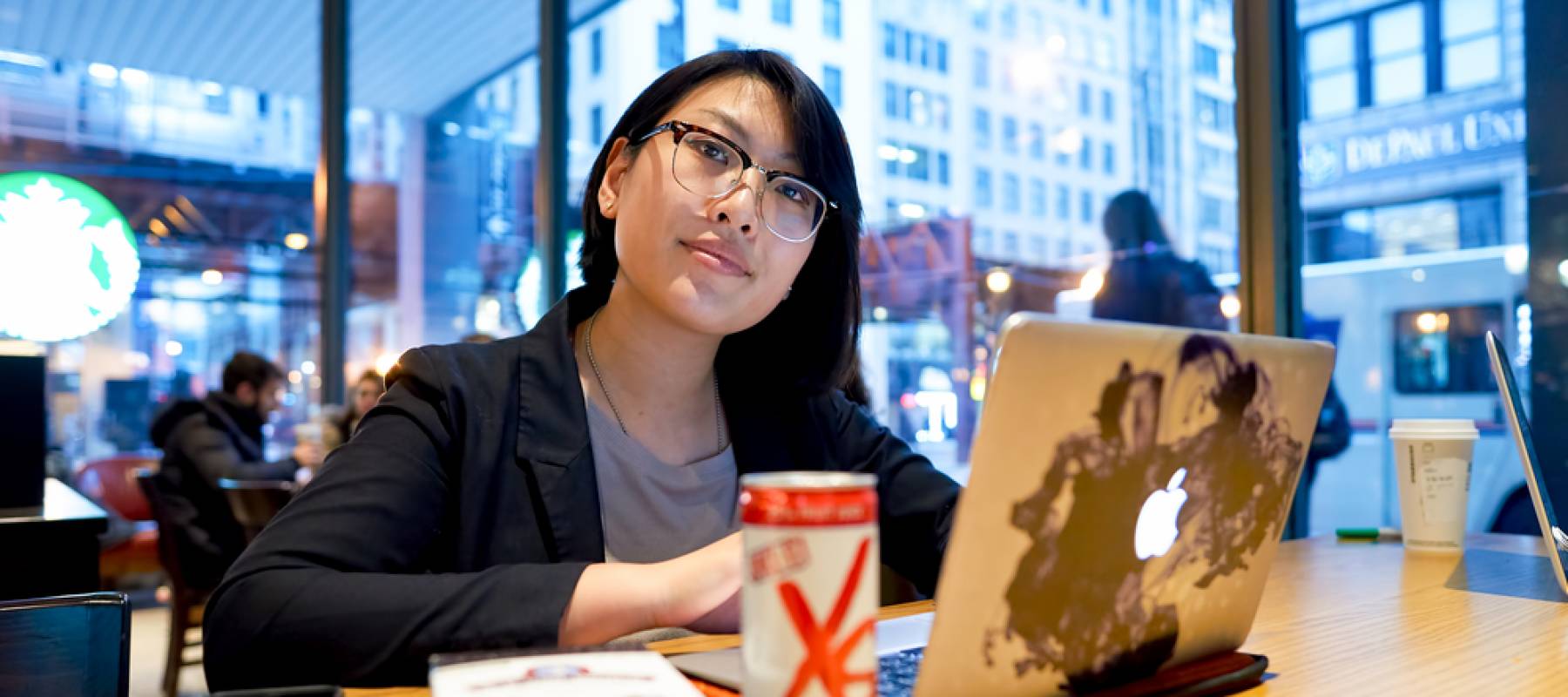 Woman at coffee shop