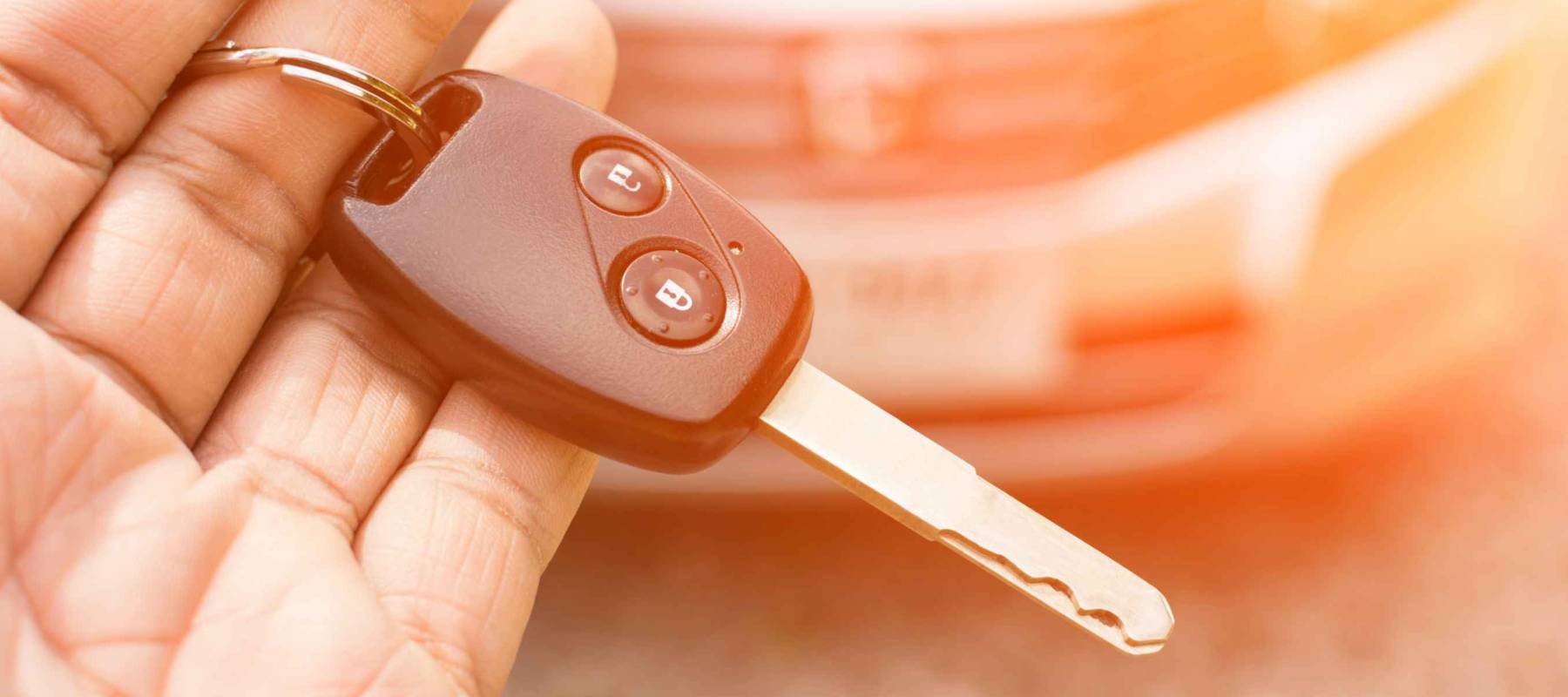 Car key in hand and color tone effect