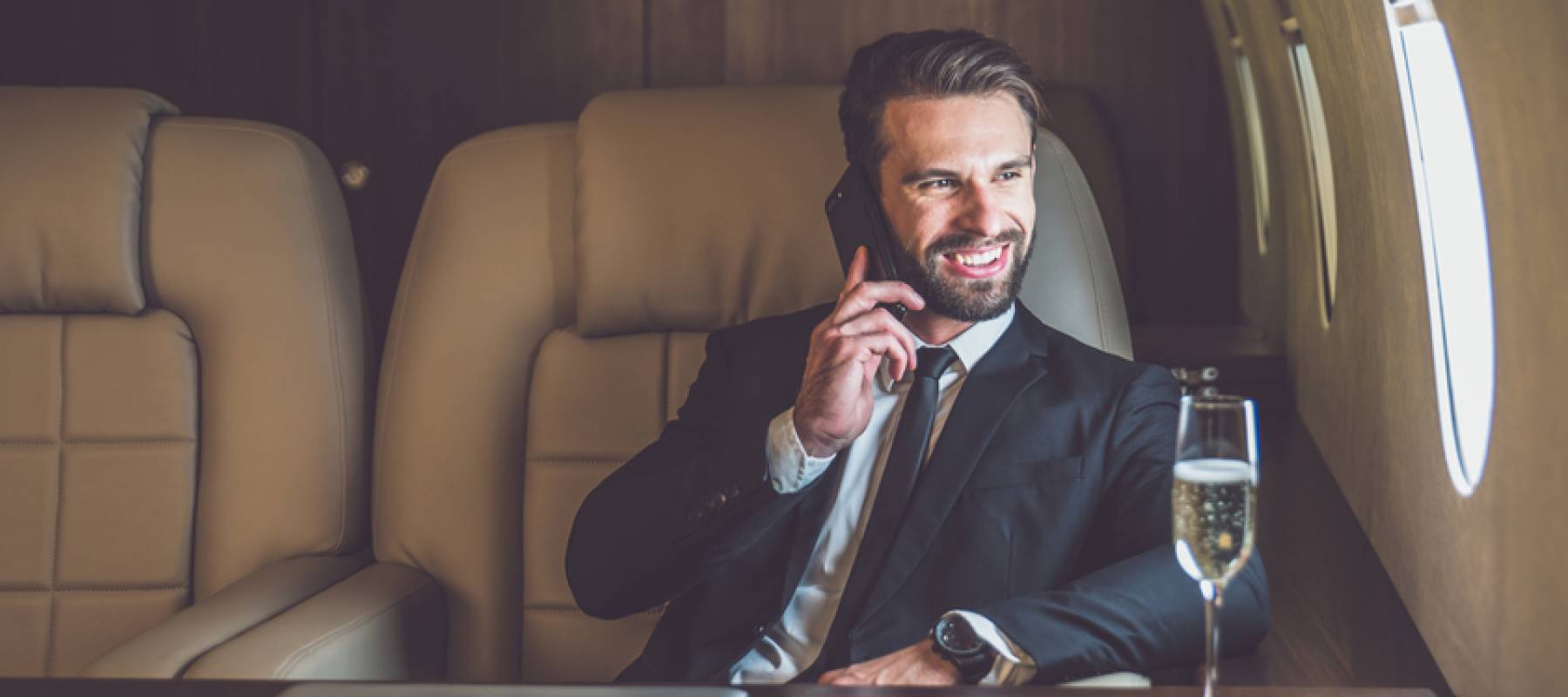 Businessman in first class