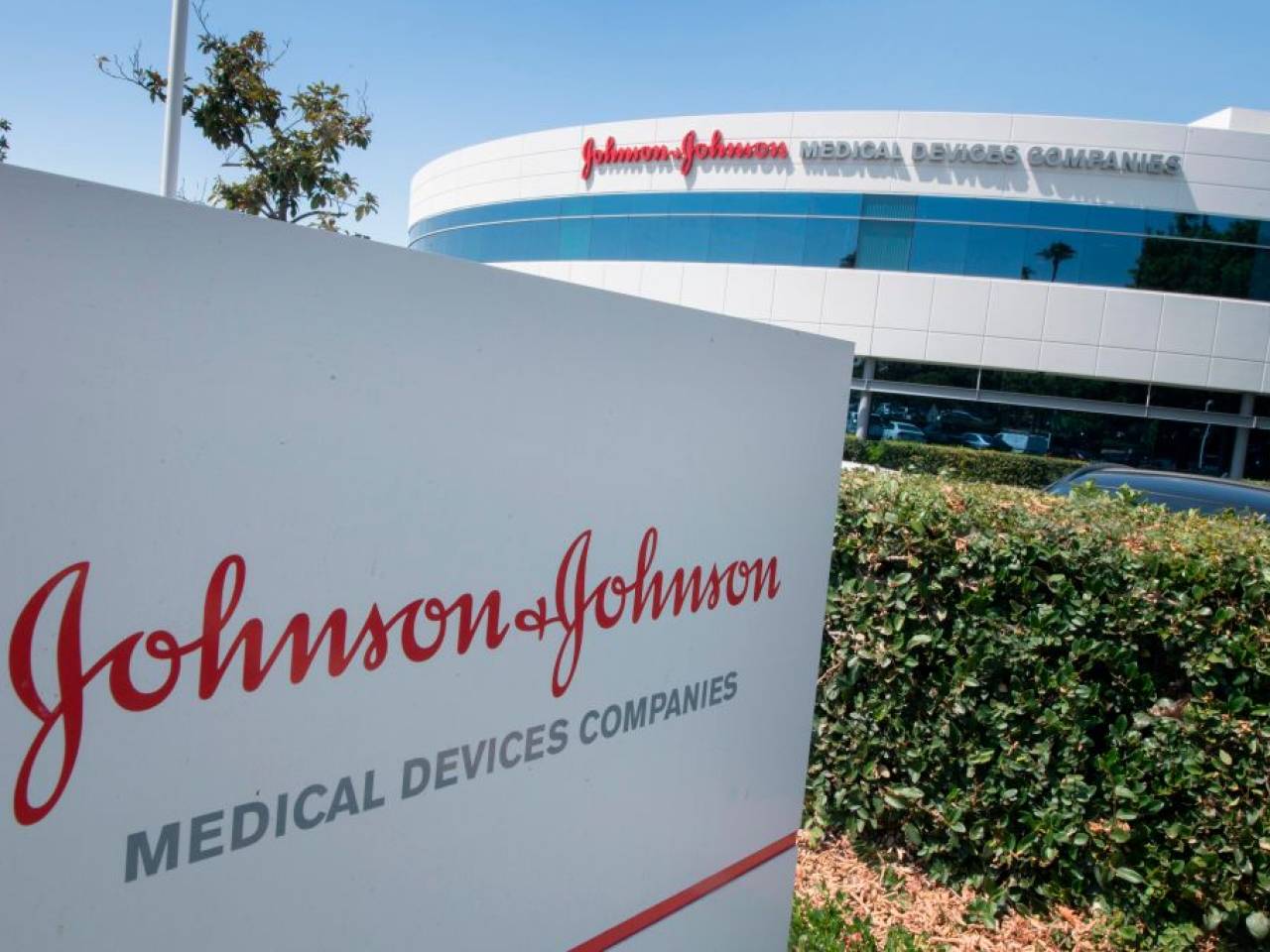 Johnson & Johnson building sign.
