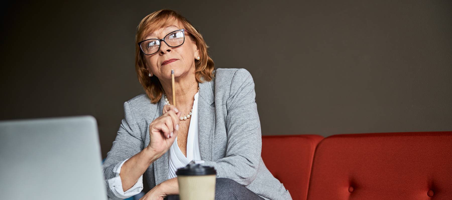 Woman thinking about her retirement plans