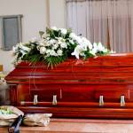 closeup shot of a colorful casket