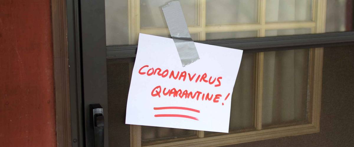 Self Quarantine door sign for front of house, because of Coronavirus (2019-nCoV)(Sars-CoV-2)(COVID-19)