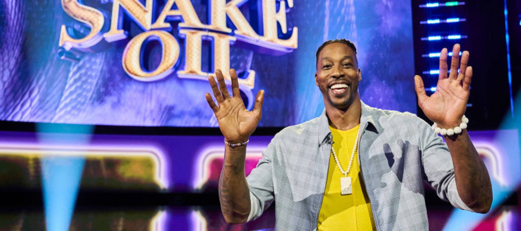 Dwight Howard on the set of Fox's 'Snake Oil'.