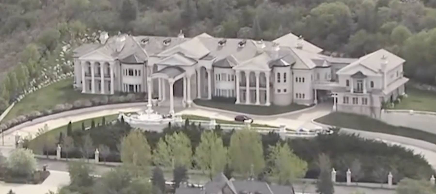 Aerial image of mansion in Sandy, Utah.