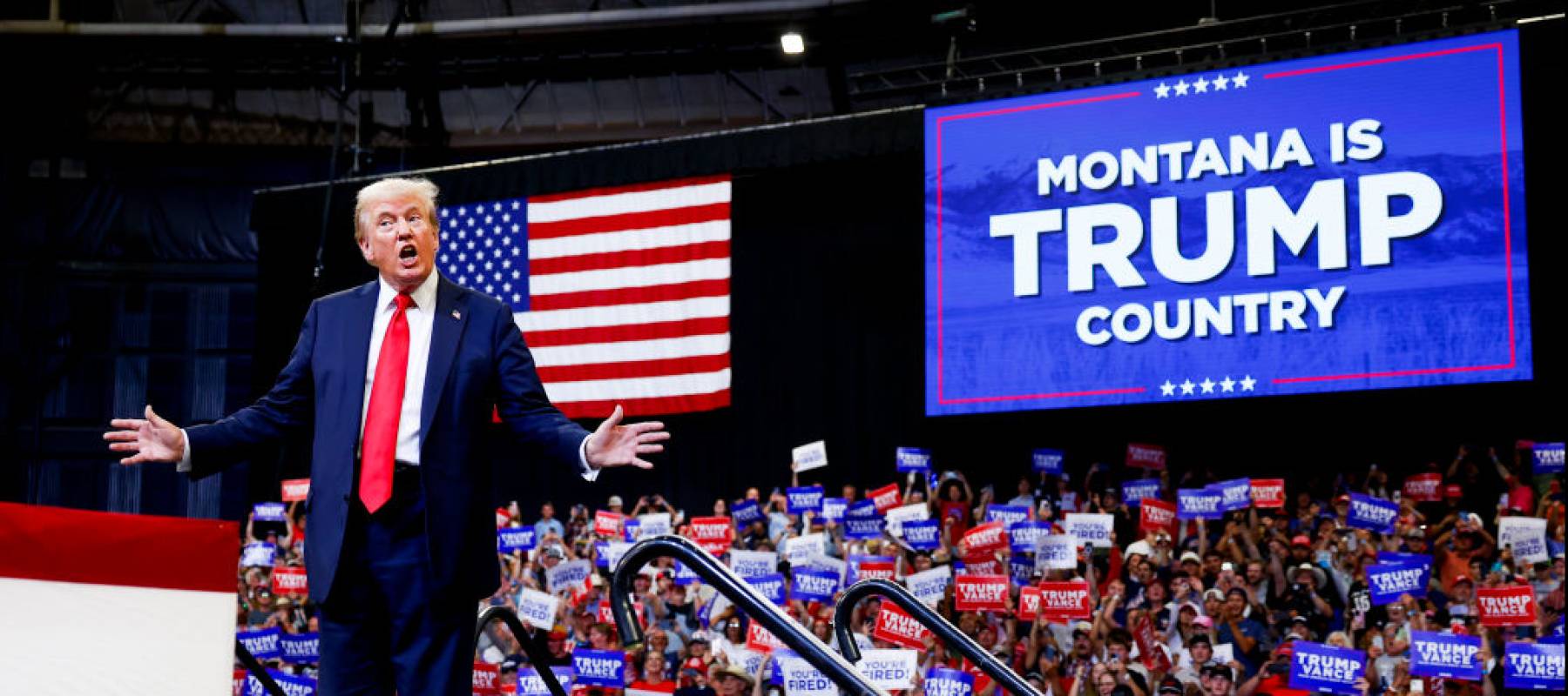Trump at a rally in Montana.