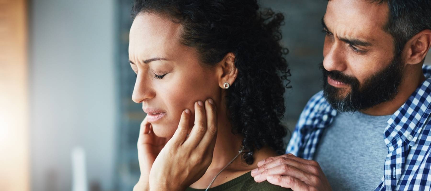 Shot of a man comforting his distraught wife