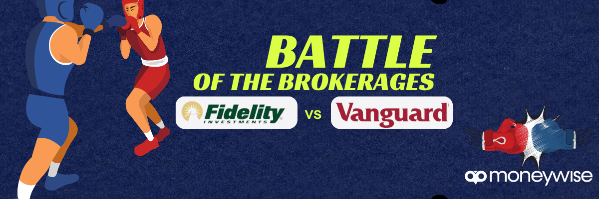 Boxers facing off on a ticket showcasing vanguard vs. fidelity