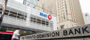 TD Bank and Bank of Montreal signage is pictured in the financial district in Toronto, Friday, Sept. 8, 2023. 