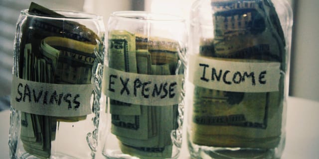 Jars filled with cash