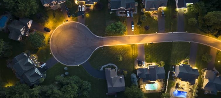 bird's eye view of houses