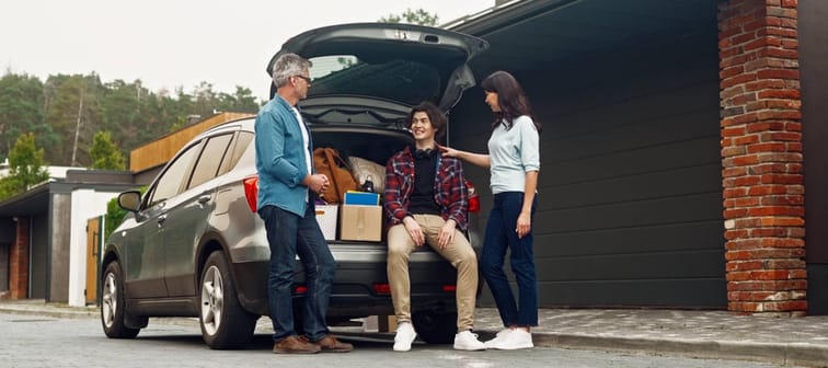 Parents sending their son off to college