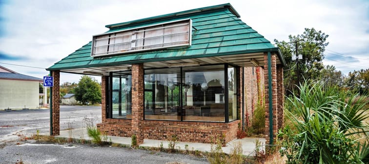 An empty closed down Restaurant Building