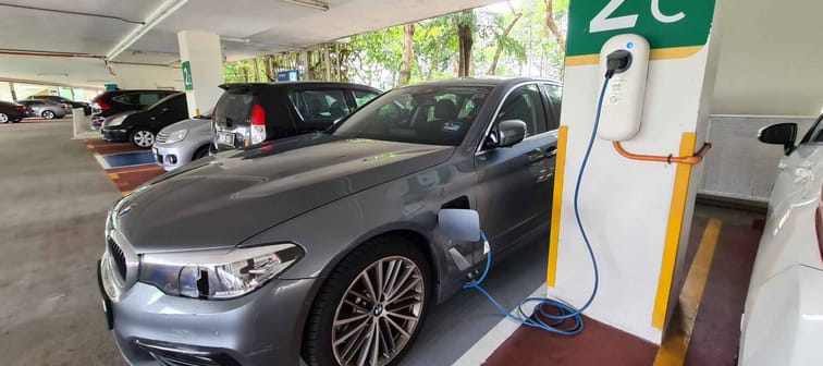 KUALA LUMPUR, MALAYSIA - MAY 6, 2020 :  BMW CAR CHARGER STATION EV PHEV Charging Station
