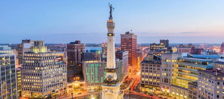 Indianapolis, Indiana, skyline over Monument Circle