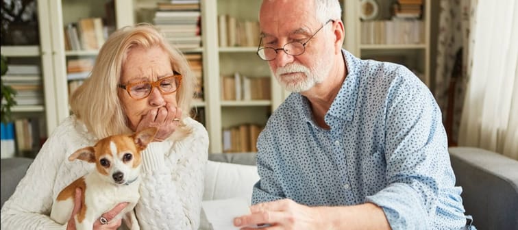 Retired couple worried about bills.