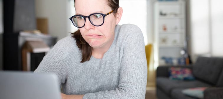 woman on a computer