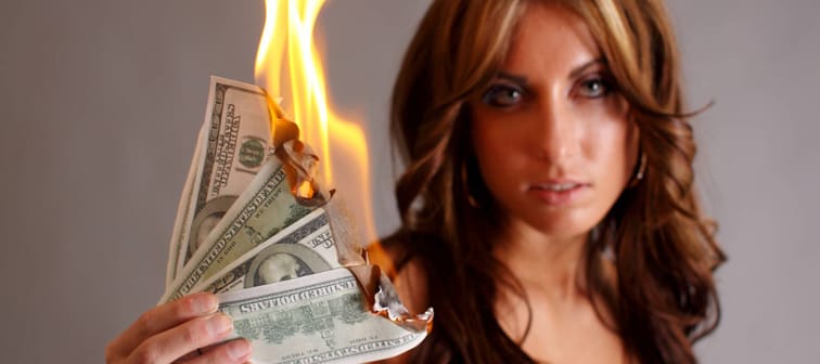 Beautiful woman with money to burn.