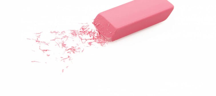 Pink Eraser Isolated On White Background