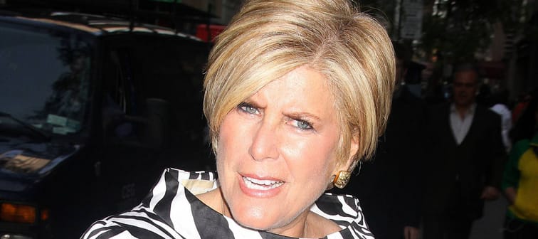 Suze Orman looks at the camera, making a confused or angry-looking face