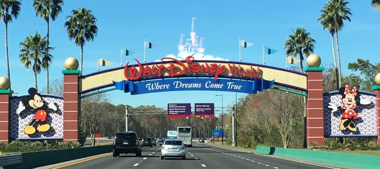 Highway entrance to Walt Disney World in Florida