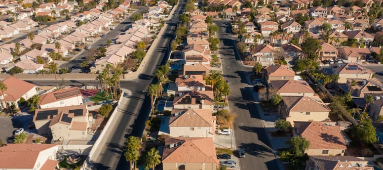 Aerial view of Las Vegas suburb