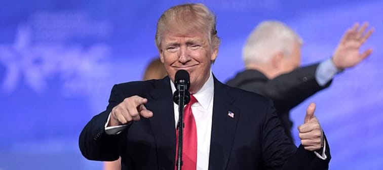 Donald J. Trump at the podium