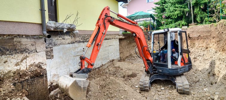 Digging around a home