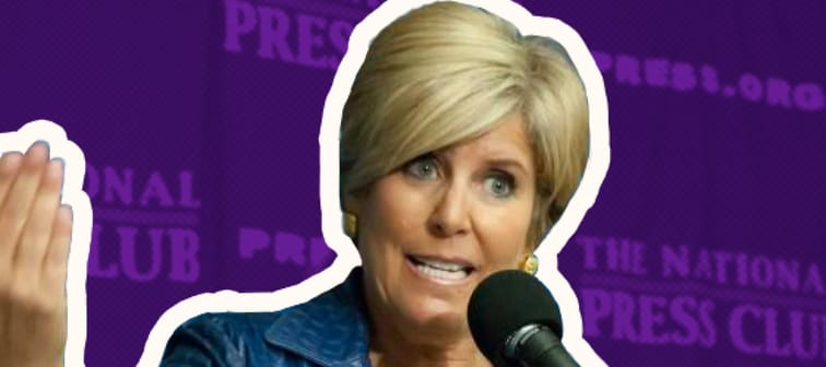 Financial adviser, author, and TV personality Suze Orman speaks at a press conference