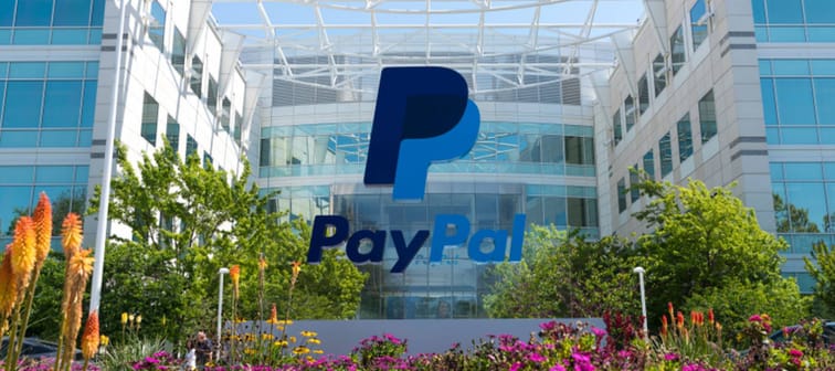 Exterior view of Paypal 's headquarters in Silicon Valley.