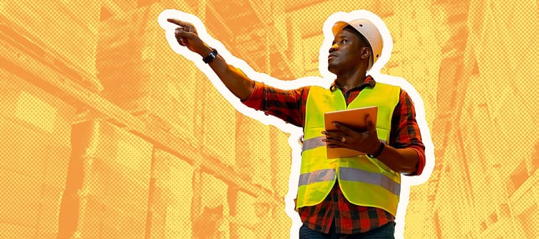 Man works in a warehouse