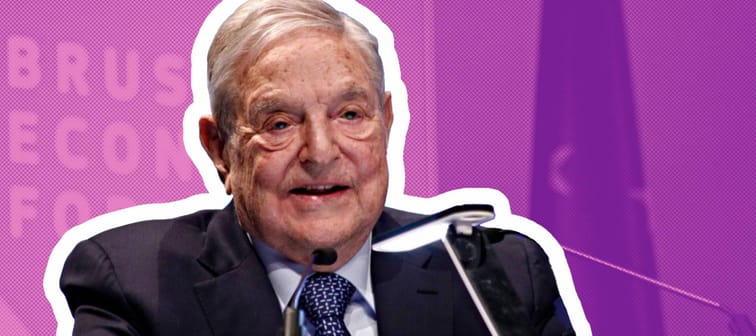 George Soros, Founder and Chairman of the Open Society Foundation gives a speech