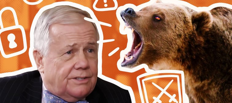 Jim Rogers with an angry bear