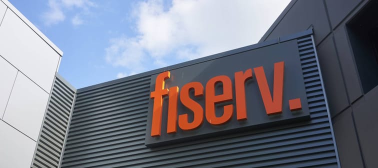 The Fiserv sign is seen at its office in Beaverton, Oregon.