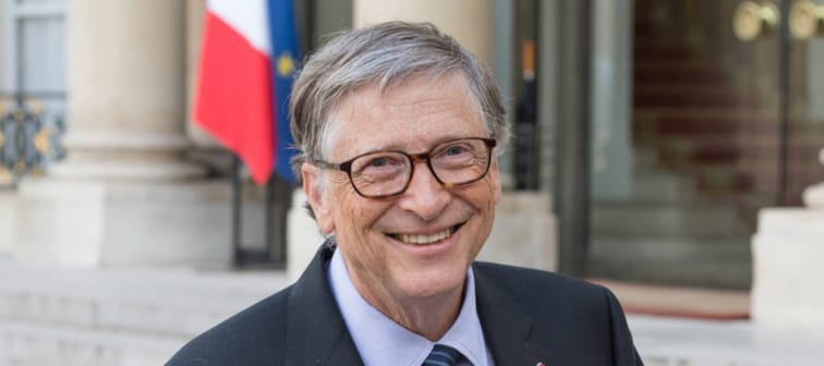 Bill Gates at the Elysee Palace to encounter the french president to speak about Bill & Melinda Gates Foundation