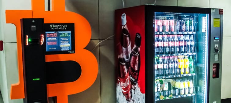 Bitcoin ATM next to Coke machine