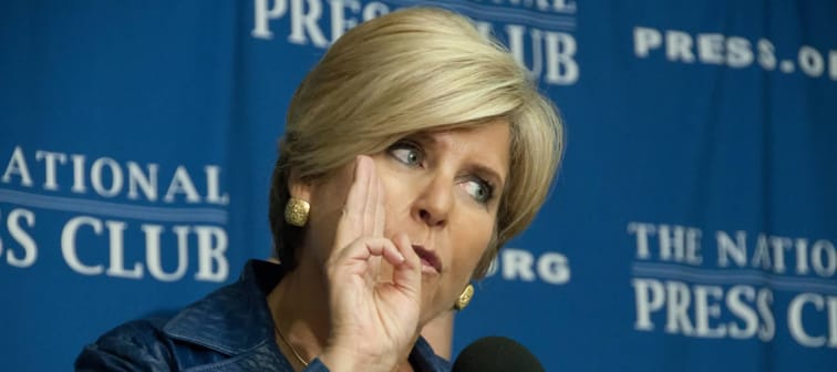 Suze Orman speaks at a press conference at the National Press Club, January 12, 2012, in Washington, DC