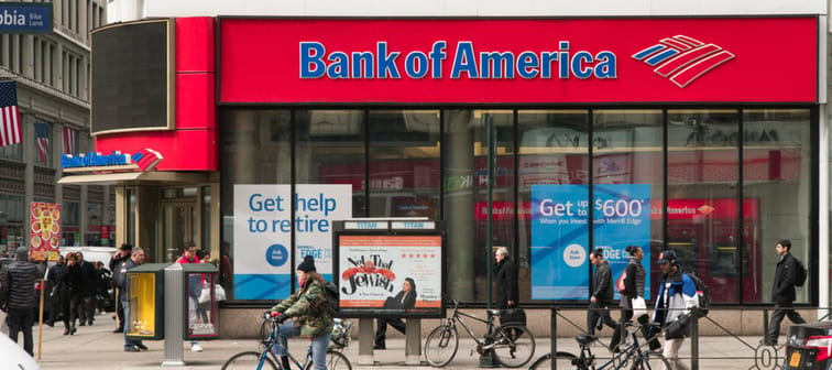 Bank of America branch retail location in Manhattan.