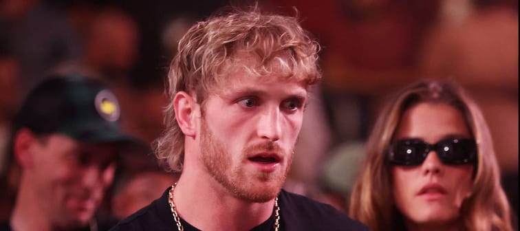 Logan Paul attends the cruiserweight bout between Jake Paul and Anderson Silva of Brazil at Desert Diamond Arena on October 29, 2022