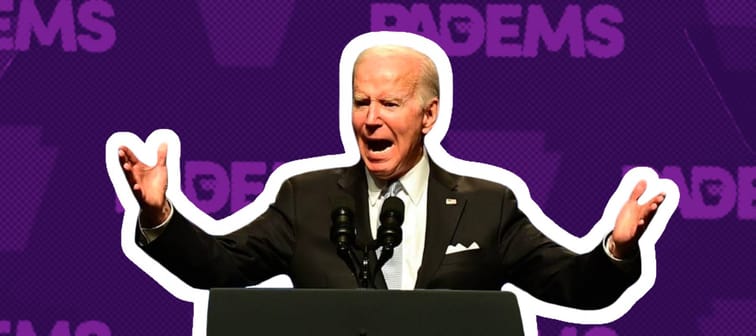 US President Joe Biden addresses supporters during the Democratic Party's Independence Dinner on October 28, 2022 in Philadelphia, Pennsylvania.