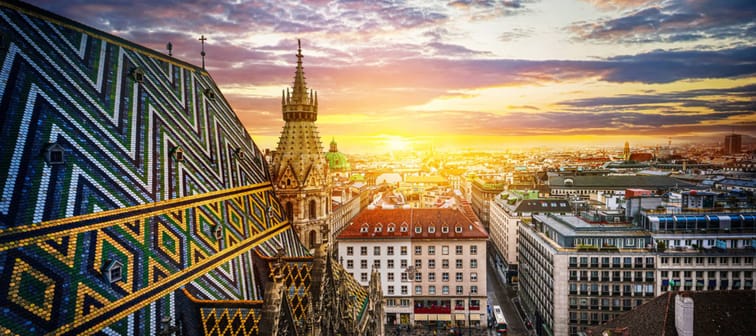 View of Vienna from the roof of St. Stephen's Cathedral.
