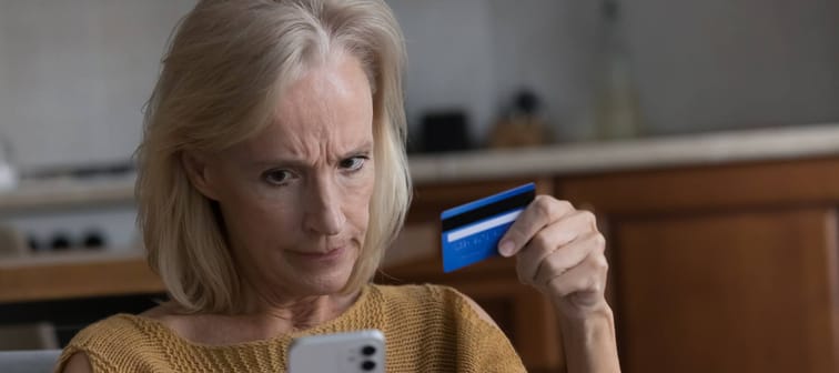 Older woman with credit card