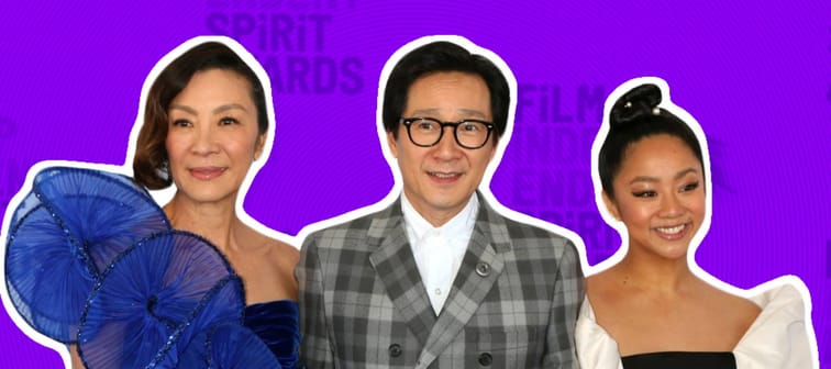 Michelle Yeoh, Ke Huy Quan, Stephanie Hsu at the 2023 Film Independent Spirit Awards