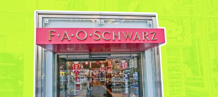 NEW YORK, USA - NOVEMBER 13th, 2014: New York's famous FAO Schwarz toy store exterior on 5th Avenue.