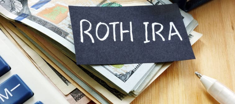 Conceptual hand written text showing ROTH IRA
