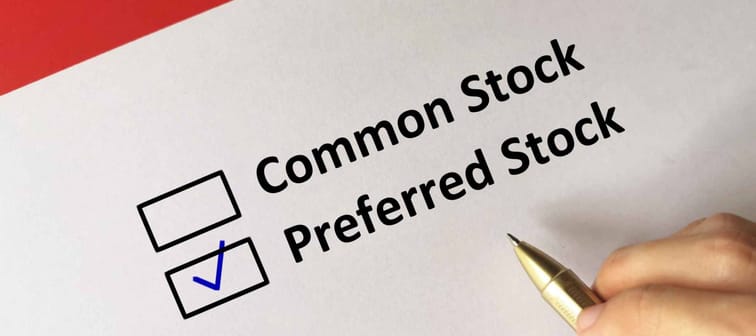 One person is answering question. He chooses preferred stock