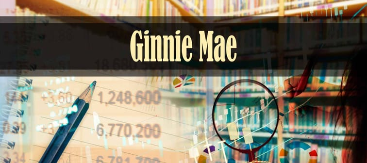Ginnie Mae - Hand writing word to represent the meaning of financial word as concept. A word Ginnie Mae is a part of Investment&Wealth management in stock photo.