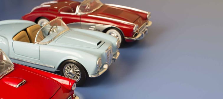 Collection scale models of retro cars. Classic cars. Rarity