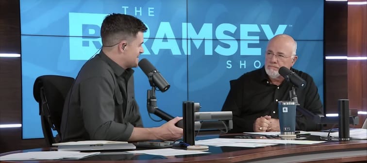 Dave Ramsey (right) offers advice to a Florida woman who is concerned about what family members would think of her living below her means.